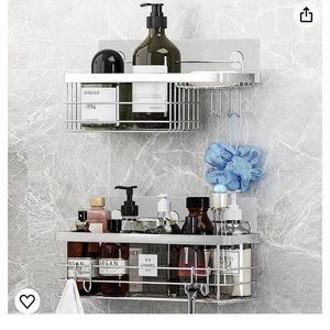 2 pack silver shower caddy